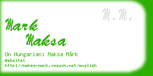 mark maksa business card